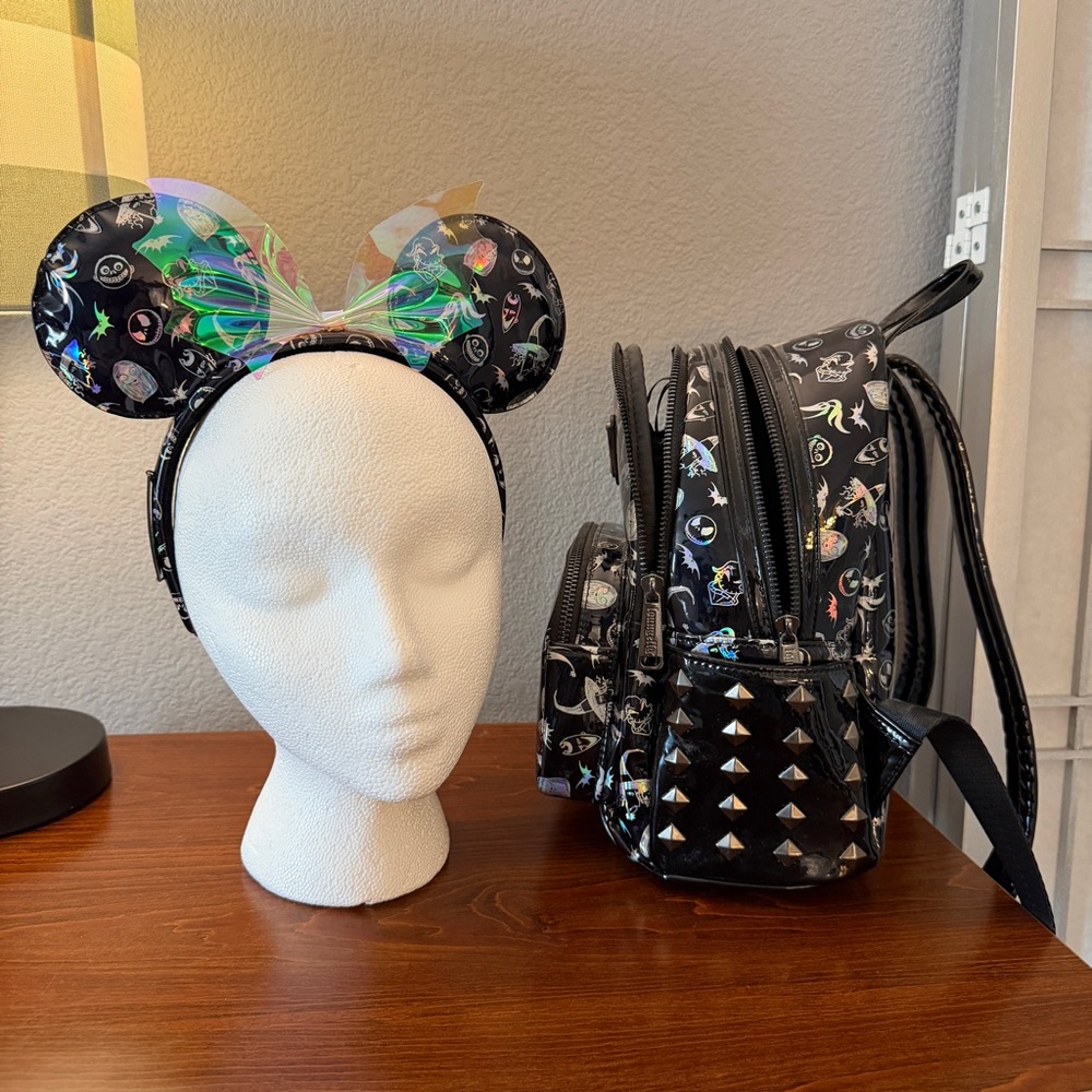 Disney Jack Skellington backpack Minnie Ears Headband